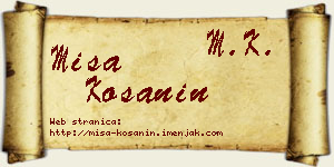 Miša Košanin vizit kartica